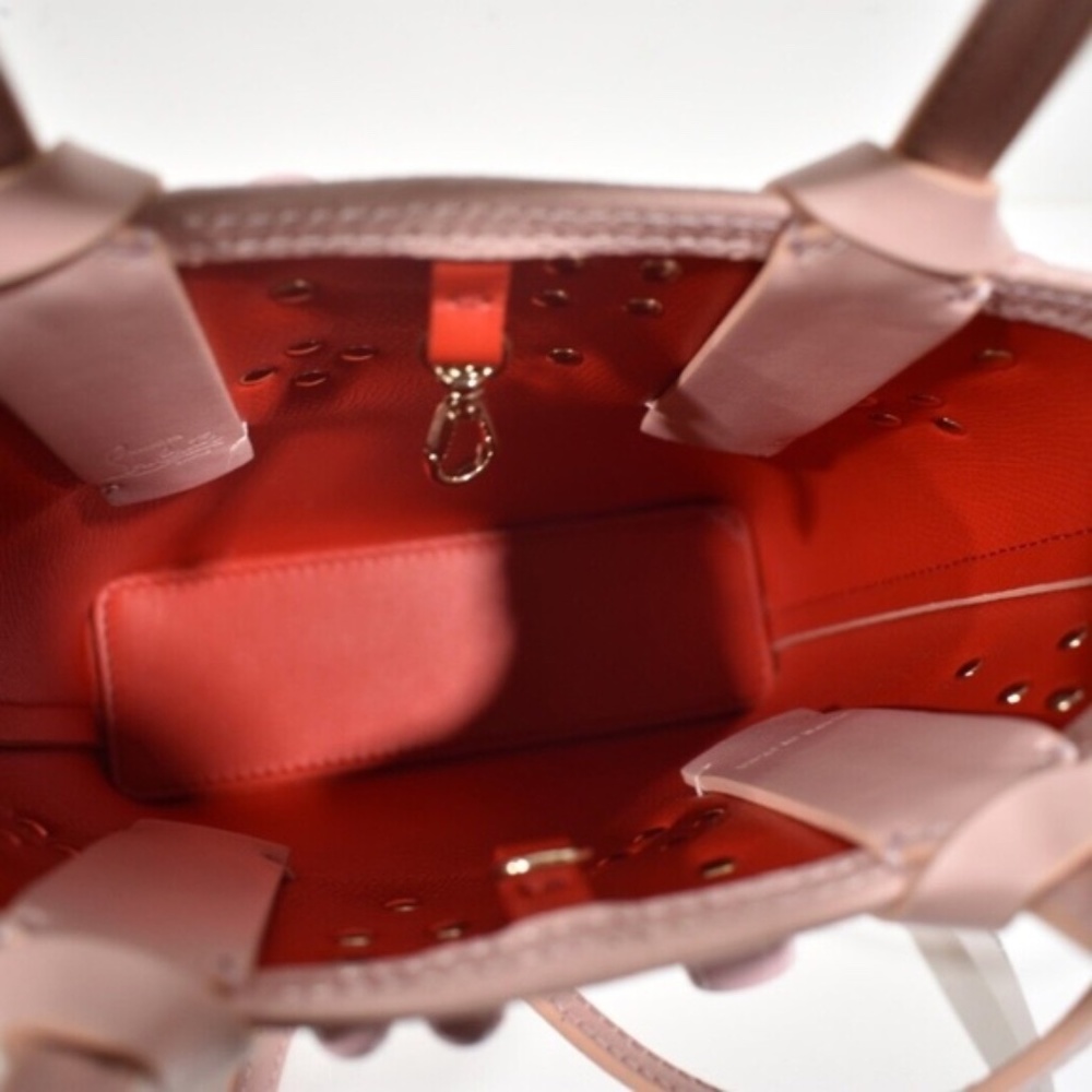 🆕 CHRISTIAN LOUBOUTIN Calfskin Empire Spike Studded Mini NorthSouth Caba… - Picture 11 of 12